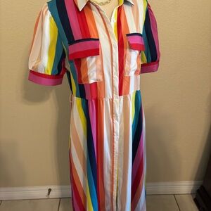 SHEIN Multicolor Striped Midi Dress